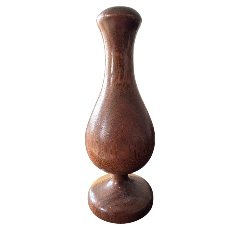 (2) Vintage MCM Danish Lathe Turned Small Bud Vases
